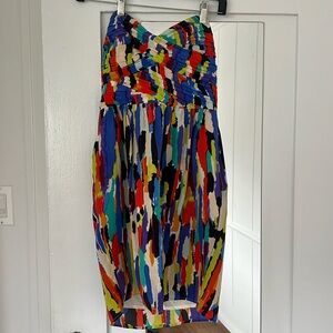 Shoshanna strapless multi-color dress sz 2